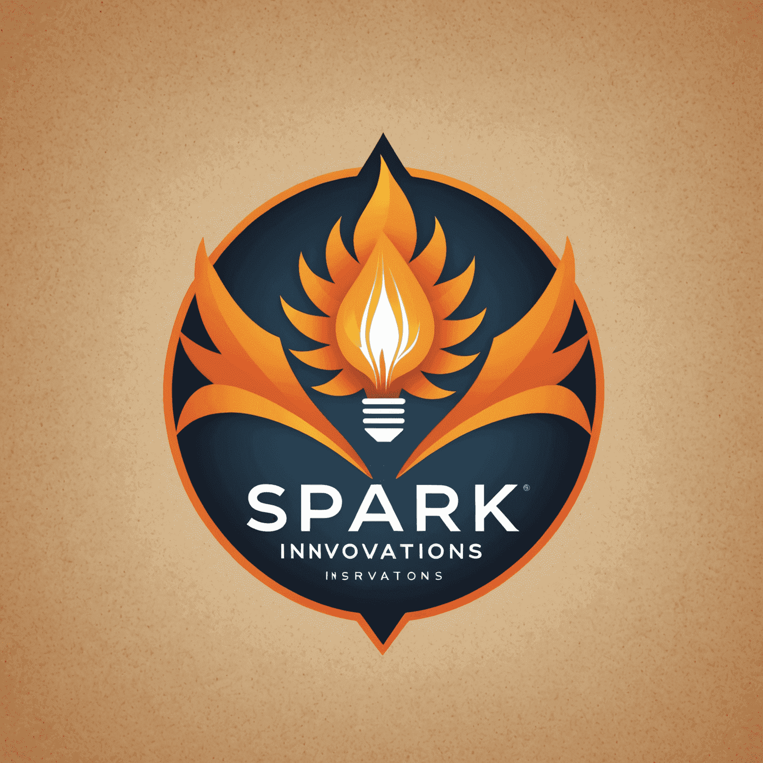 Logo Spark Innovations przedstawiające iskrę innowacji w dziedzinie technologii