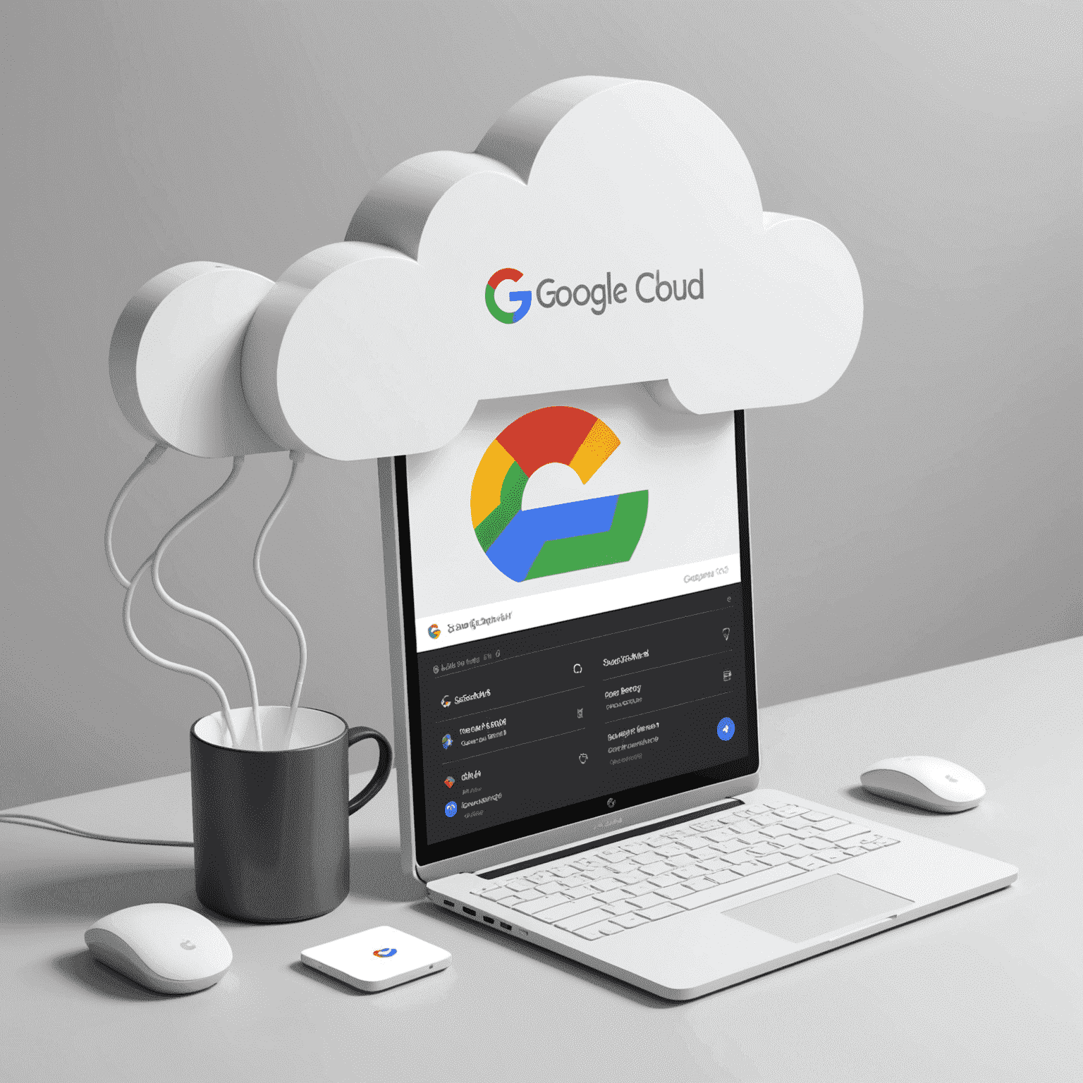 Konsola Google Cloud z otwartymi projektami i aktywowanymi usługami